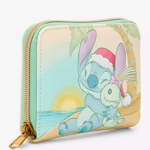 Loungefly Disney Stitch & Scrump Holiday Beach Mini Zip Wallet NWT Sealed - Picture 2 of 6